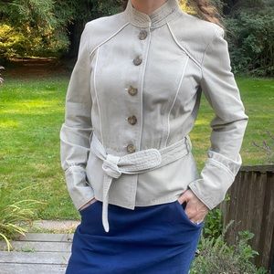 Mossimo Supply Co.  Mandarin Collar Button up & belted Blazer Fog Grey Size S